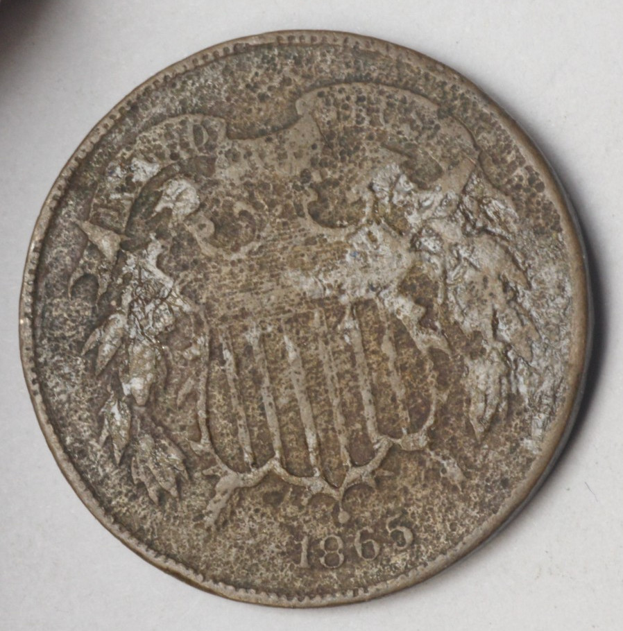 1865 US 2 Cent Piece CULL
