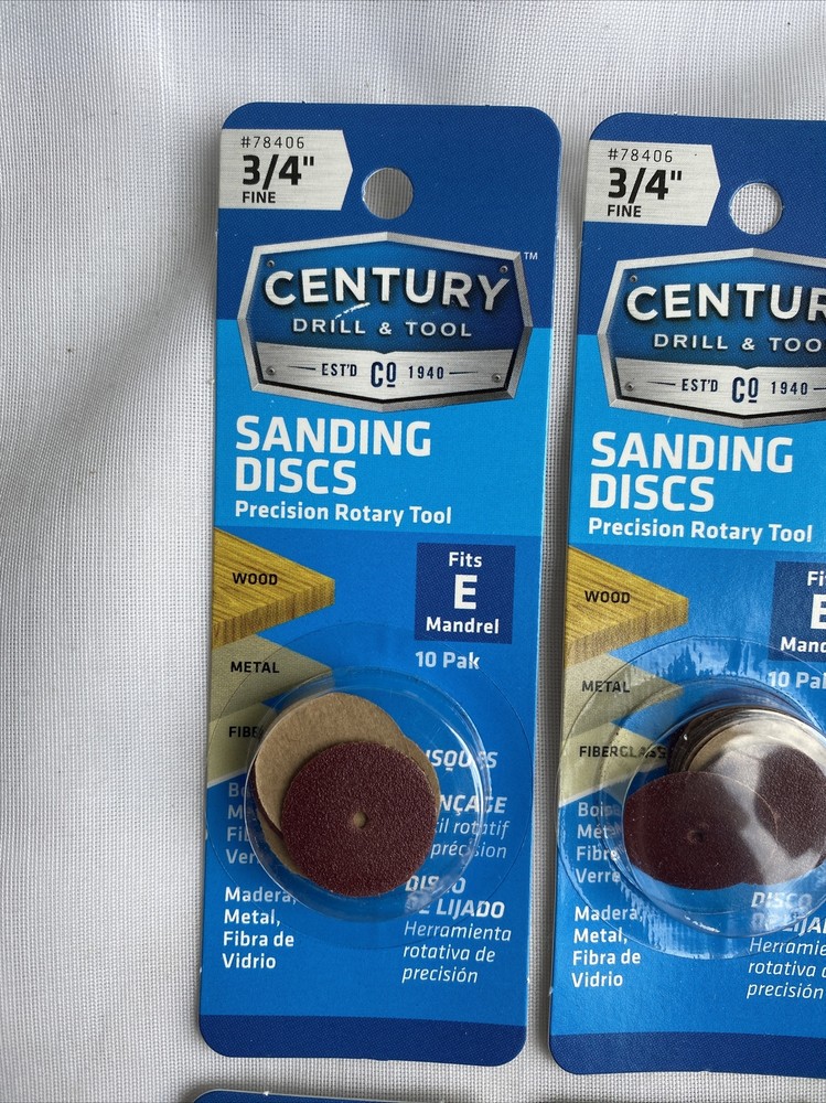 10 Packs Century 3/4" Fine Sanding Discs for Precision Rotary Tools