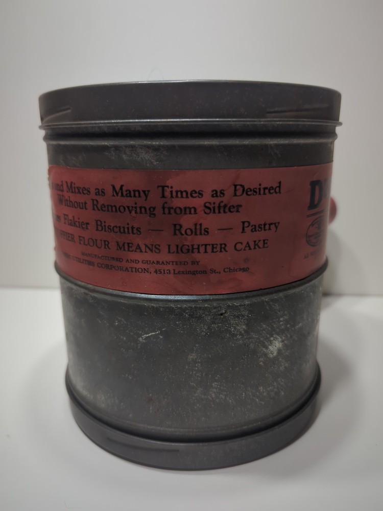 ✨VINTAGE✨ 1920's Duplex Sifter Lable RED HANDLE 5 cup