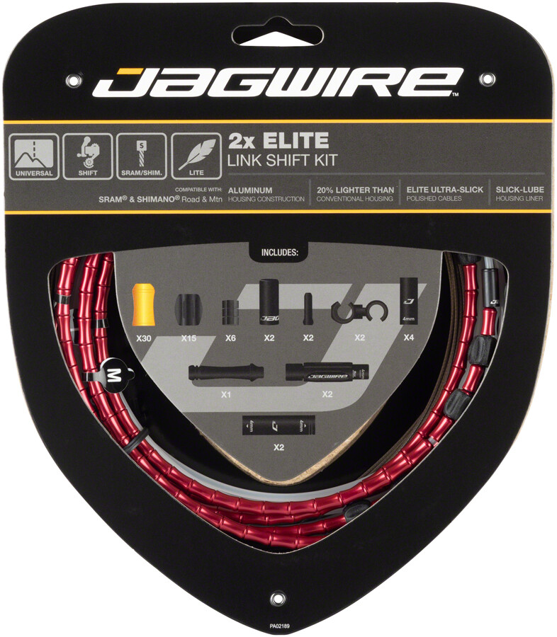 Jagwire 2x Elite Link Shift Cable Kit SRAM/ w/ Polished Ultra-Slick Cable