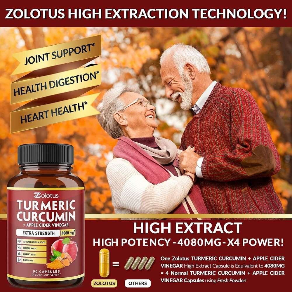 Tumeric Curcumin Max Potency with Bioperine Black Pepper 4080mg 90 Capsules