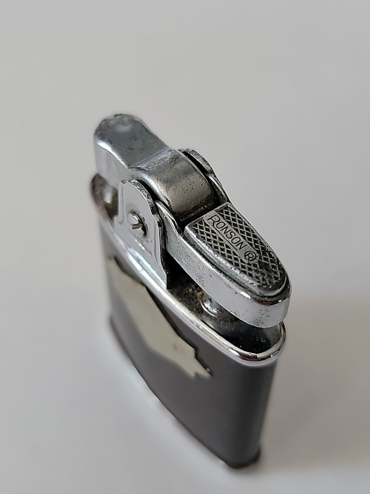 Vintage Ronson "Princess" Silver Tone Brown Lighter