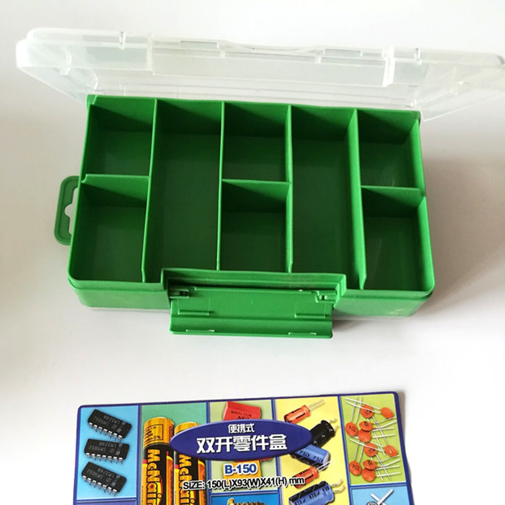 Double Side Tool Storage Box Hardware Box Storage for Electronic Screws Nuts