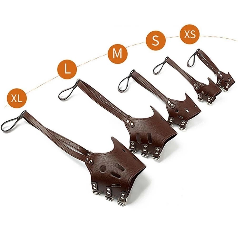 Soft Leather Muzzle for Dogs Anti-Biting Secure Adjustable and Breathable Muzzle