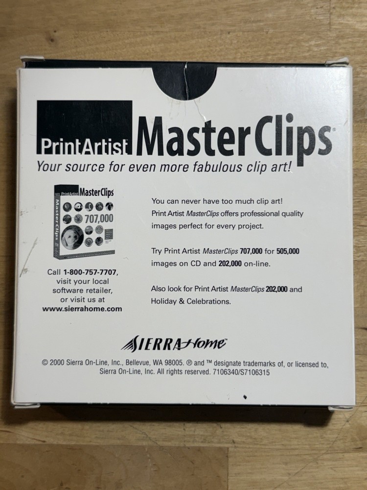 Print Artist Platinum Plus 8- Disc CD-Rom Windows PC Desktop Sierra Software