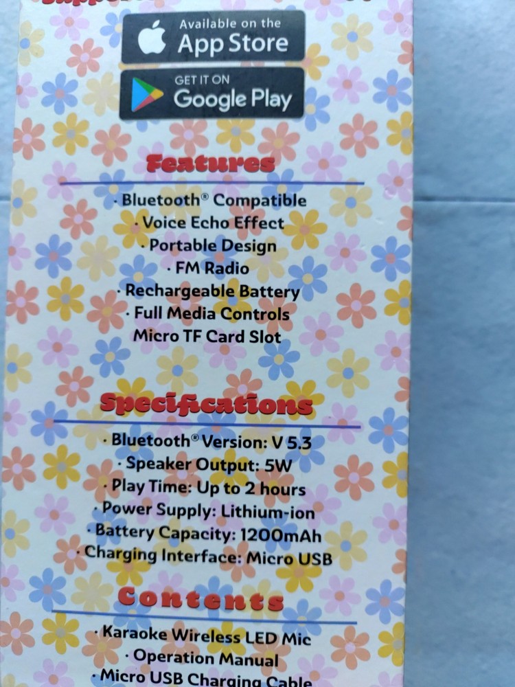 ThrowBack Karaoke Wireless Led Mic Bluetooth