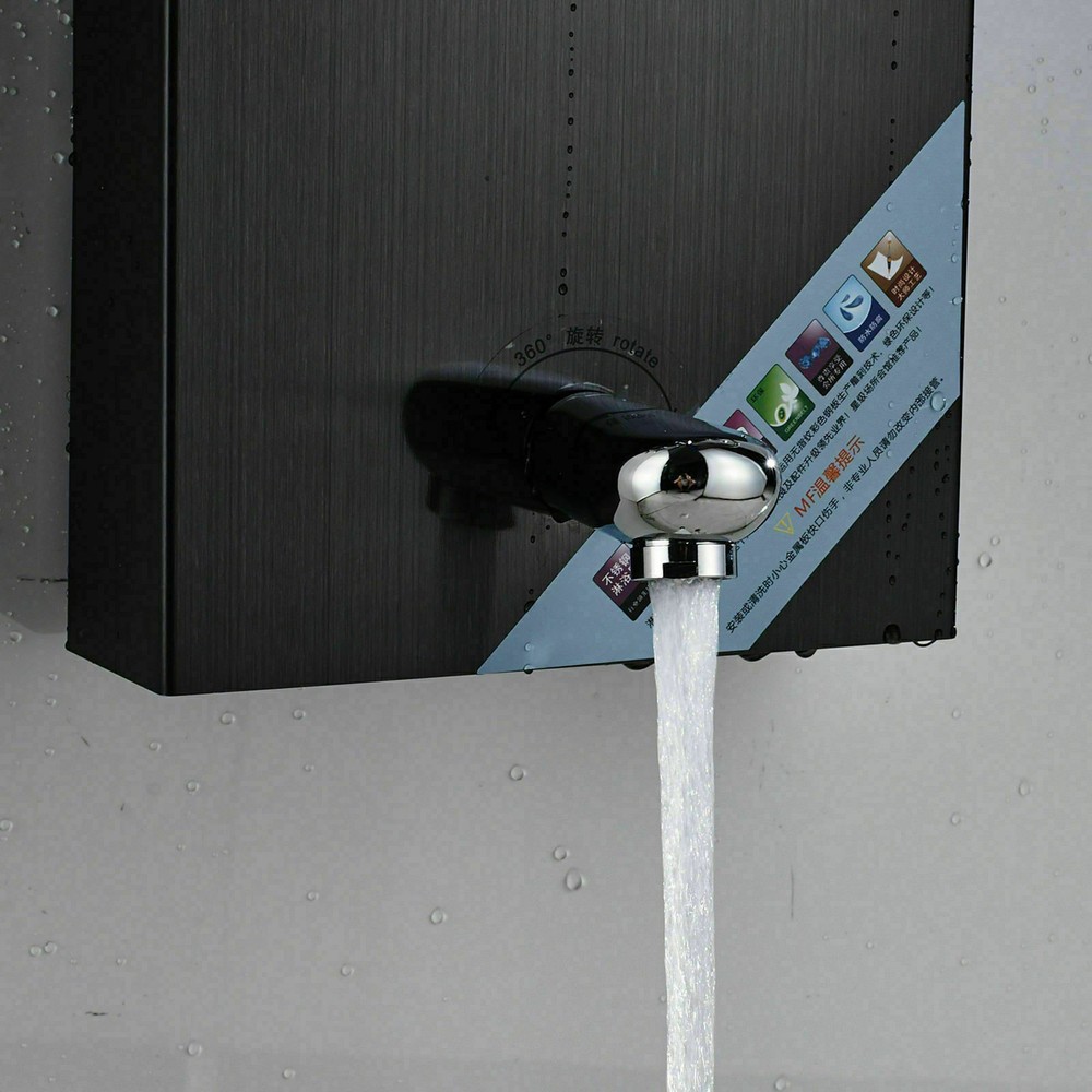 ELLO&ALLO Led Rainfall Waterfall Shower Panel Tower Rain Massage Body System Jet