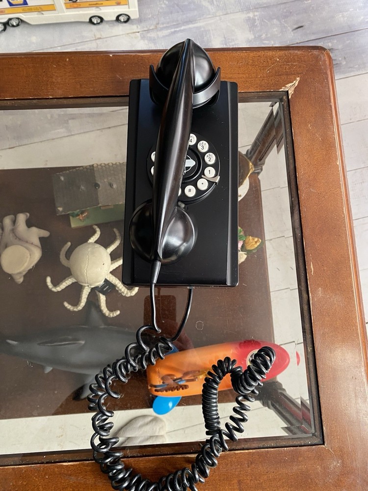 Crosley Wall Phone with Push Button Technology - Black 1950’s Replica