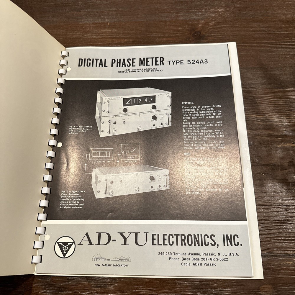 AD-YU Electronics Type 524A3 Digital Phase Meter Manual