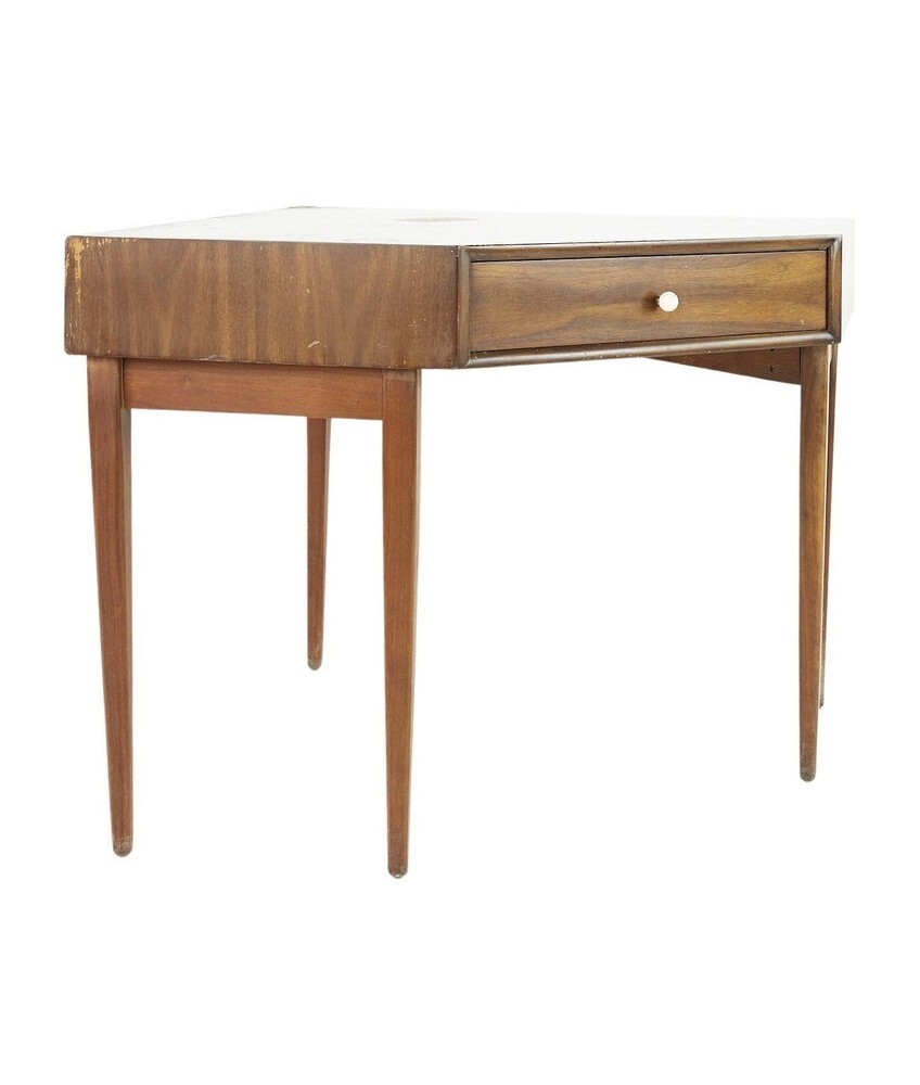 Kipp Stewart for Drexel Declaration Mid Century Walnut Corner Desk
