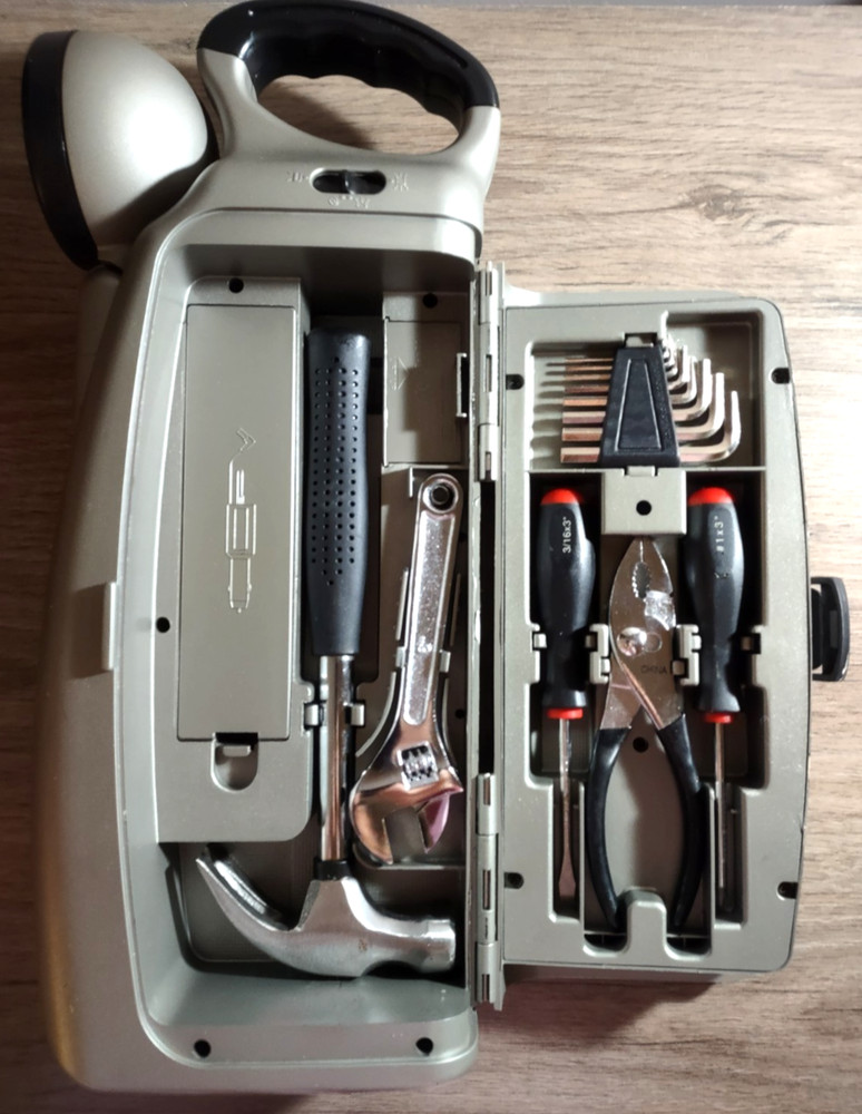 AAA 16-Piece Emergency Tool Kit – Flashlight Pliers Case – Roadside or Home Use