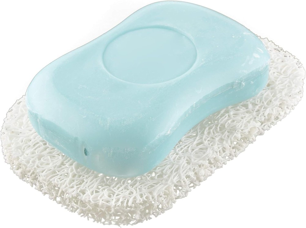 4 Pack White Soap Saver Holders - Self Draining, Non-Slip Bath Accessory