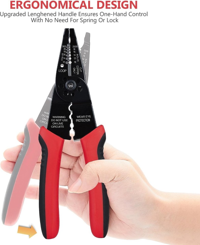 Professional 8-Inch Multi-Function Wire Stripper and Crimping Tool - Durable