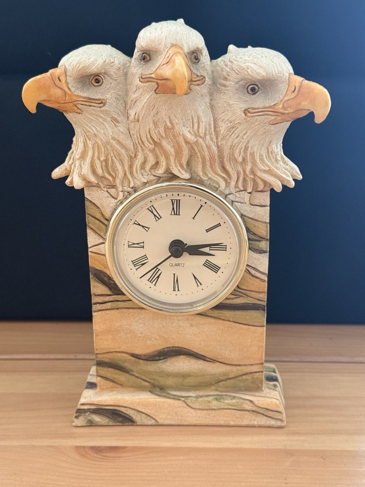 Three Headed Eagle Resin Made Clock Quartz Movement WORKS