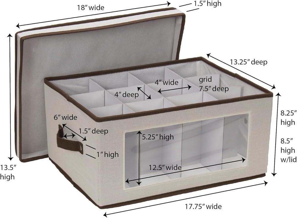 Wine Glass Storage Box Strong Frame And Handles Windowed Panel Fully Removable L