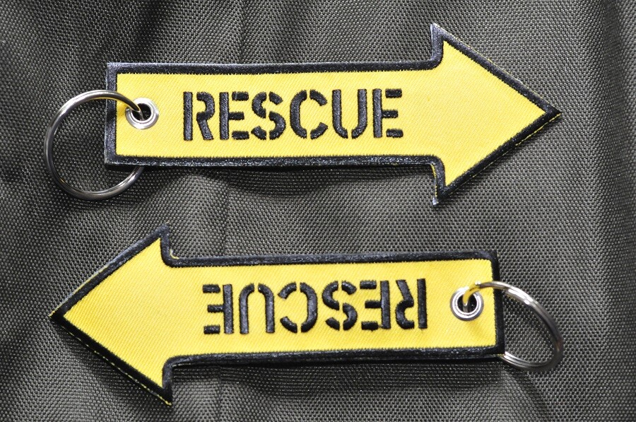 keychain keyring RESCUE bagage tag