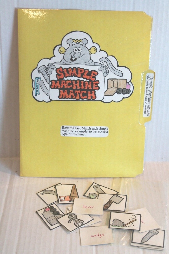 Simple Machine Match Science Center Folder Game Activity Grades 2-3 NEW