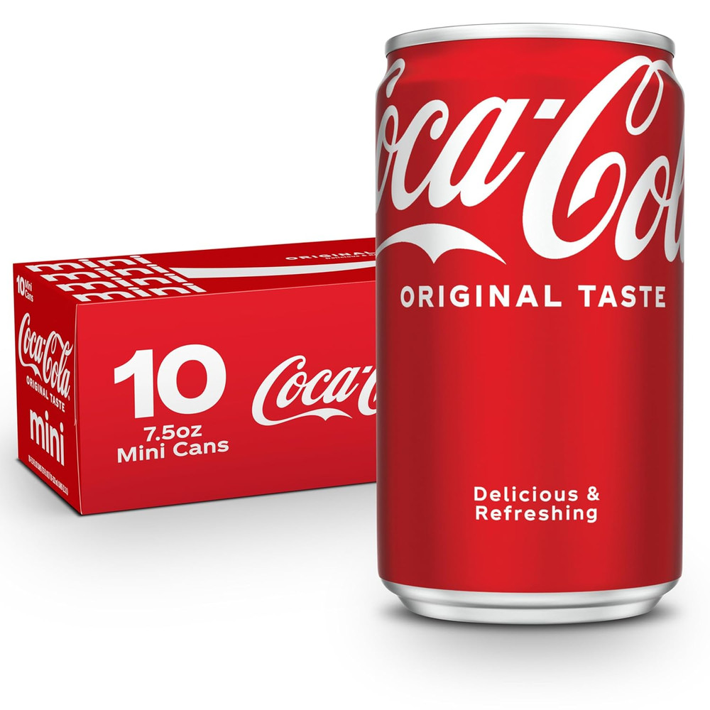 Fridge Pack Soda Soft Drinks, 7.5 fl oz Cans, 10 Pack - Mini Soda Cans