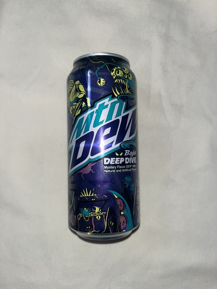 Mtn Dew BAJA DEEP DIVE super rare EMPTY can open tab 16oz 473ml USA cool design