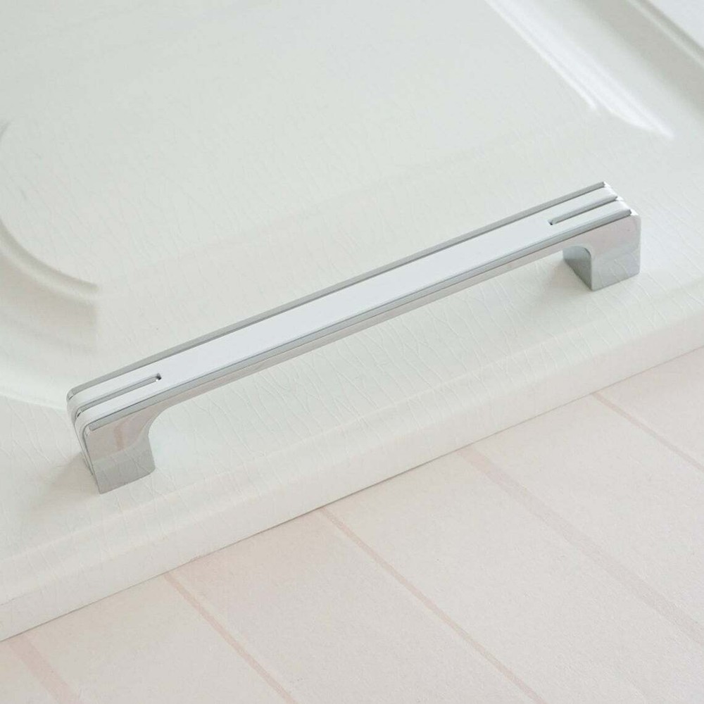Cupboard Cabinet Pull Handles Chrome Silver White Kitchen Door Drawer Pull