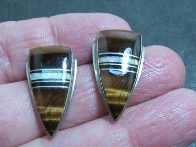 native american opal earrings sterling JOHN CHARLEY