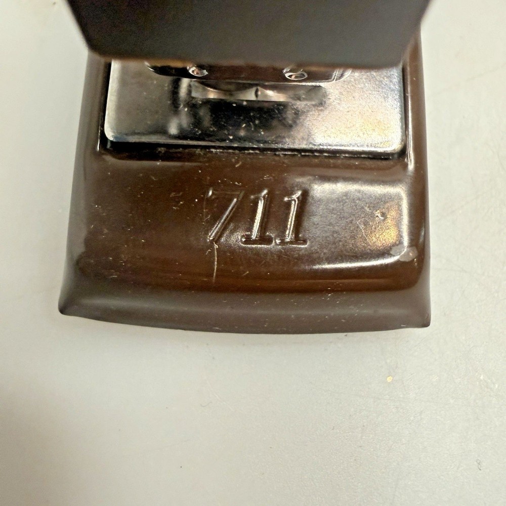 Vintage Swingline 711 Mini Desk Top Stapler 5" Brown Fully Working EUC Compact