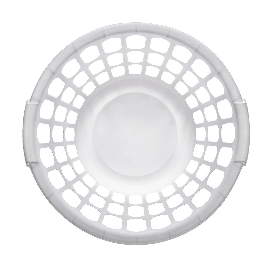Large Round White Laundry Basket with Handles 8-Pack Storage Hamper