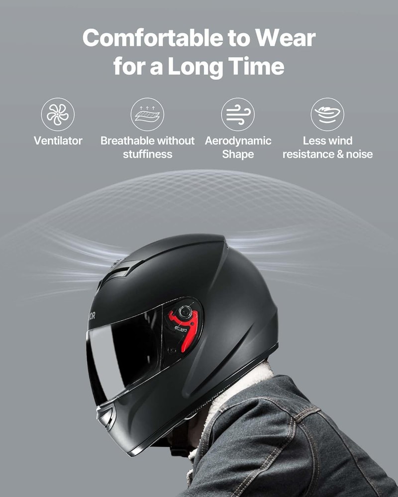 VEVOR Dual Visor Full Face Helmet DOT Street Riding 1 Pack
