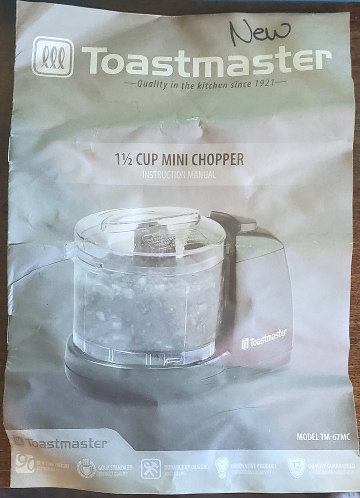Toastmaster Electric 1 ½ Cup Mini Chopper - Black