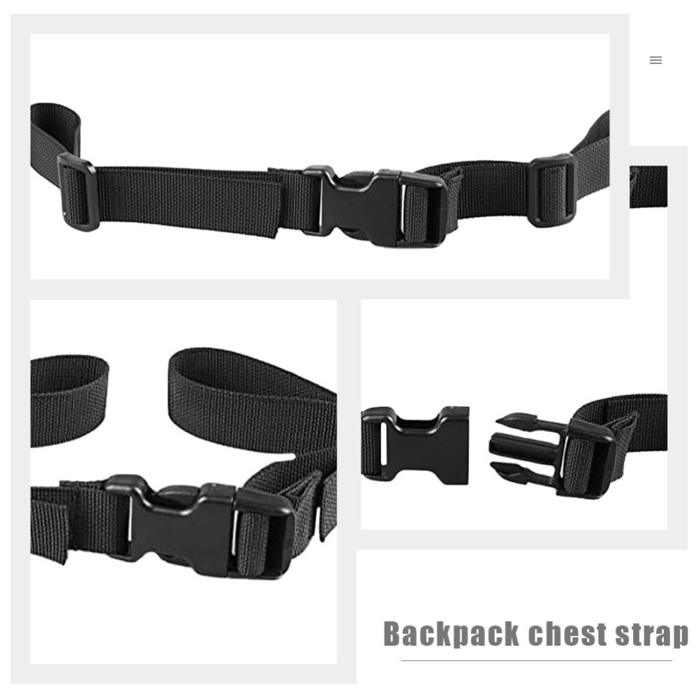 2PCS Camping Chest Belts Black Backpack Straps Quick Release Backpack Straps