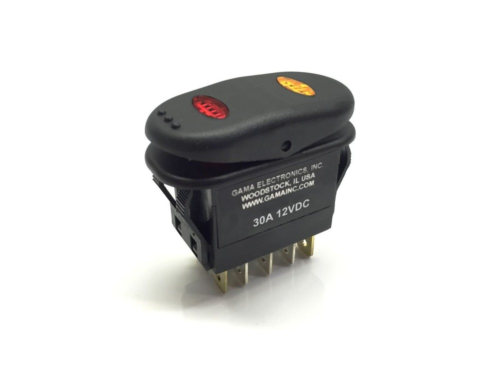 Waterproof Illuminated Double Pole, Double Throw 3 Position Momentary On-Off-...