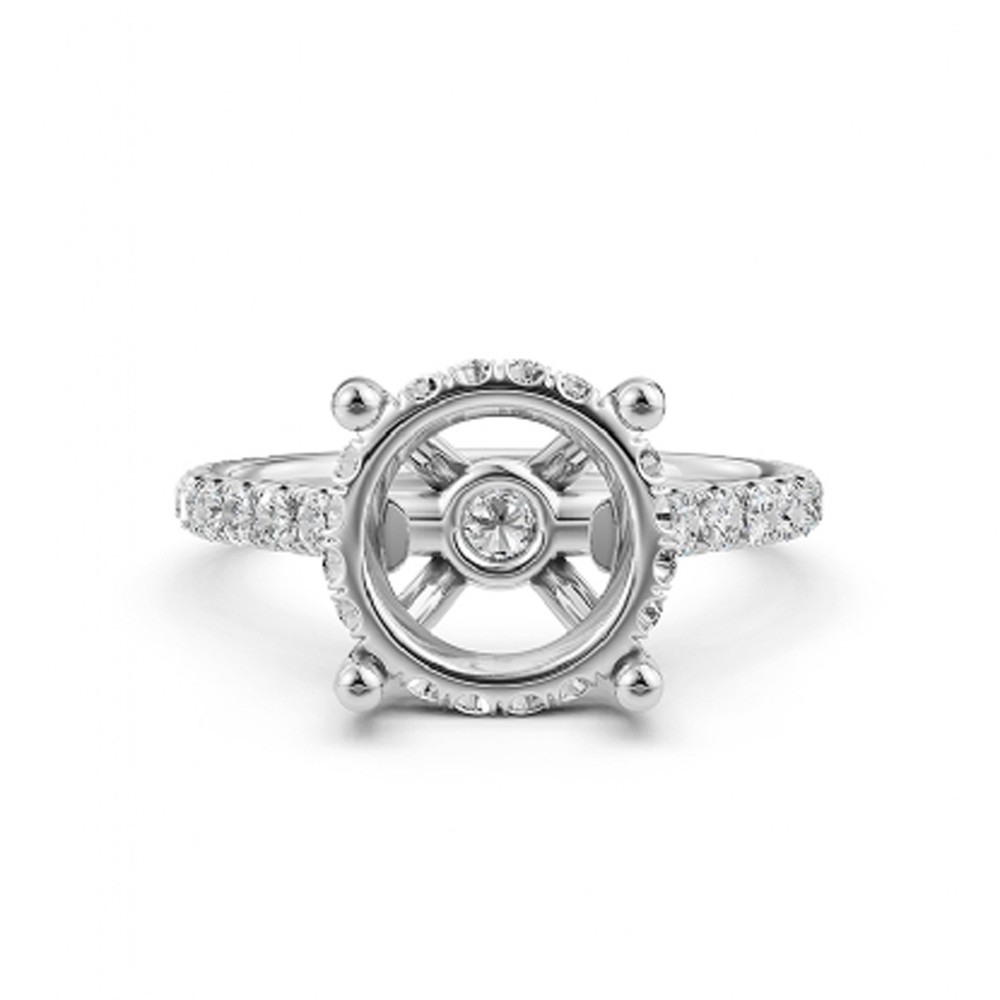 Semi Mount Ring Setting Round 12mm  925 Sterling Silver
