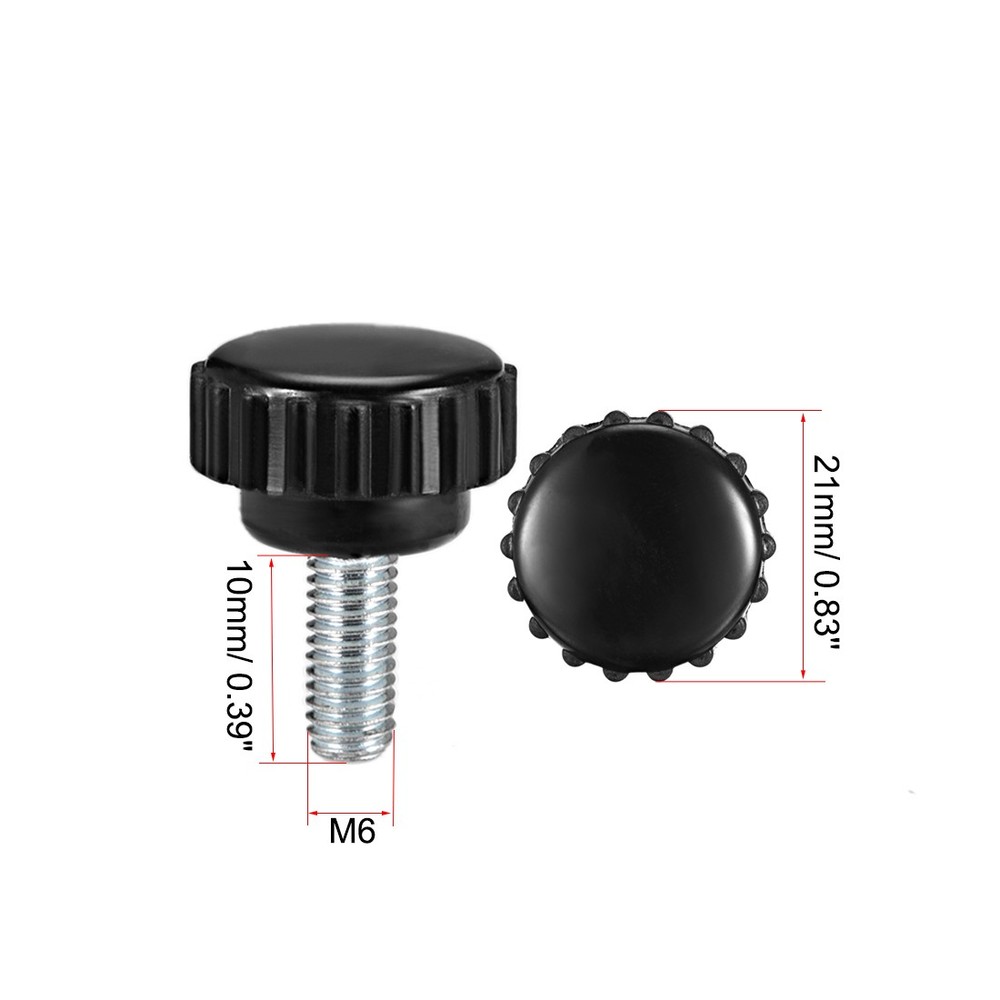 M6 x 10mm Male Thread Knurled Locking Knobs 8pcs