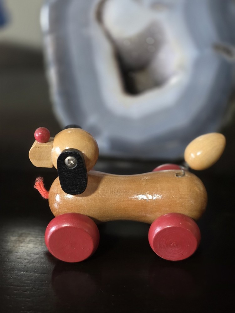 Vintage Pull String Wooden Dog. No String.