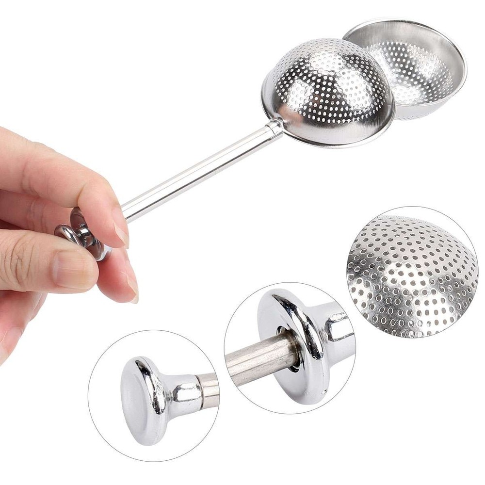 1/2pcs Tea Infuser Ball Mesh Leaf Strainer Filter Herb Steeper Stainless Secure