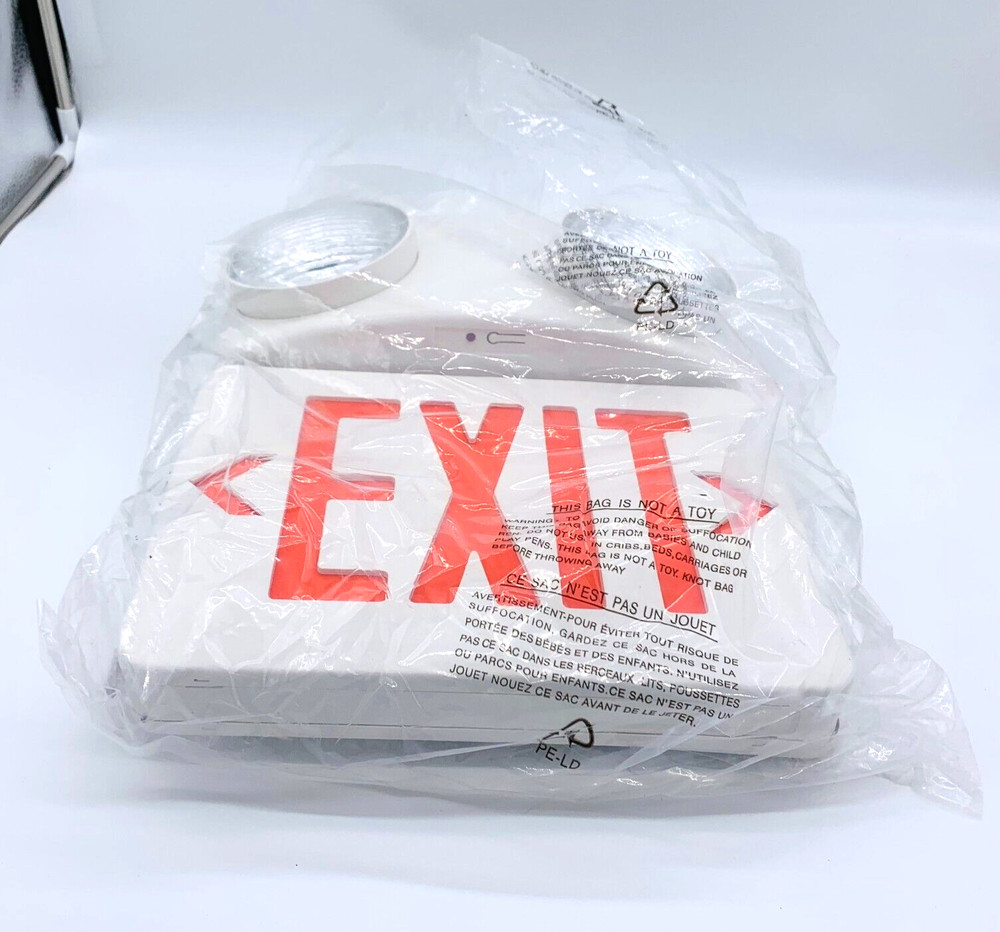 SRB TECHNOLOGIES DUAL FACE, LED EXIT/INCANDESCANT EMERGENCY LIGHT COMBO