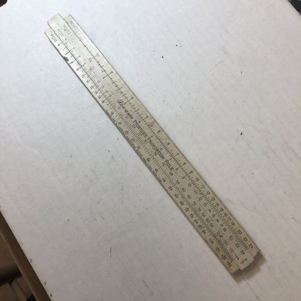 Vintage Lawrence Engineering Printers Proportion Rule, ￼ Peru, Indiana￼ 1946