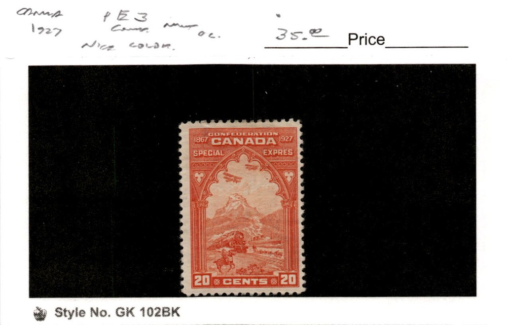 Canada, Postage Stamp, #E3 Mint Hinged, 1927 Train Special Delivery (AH)
