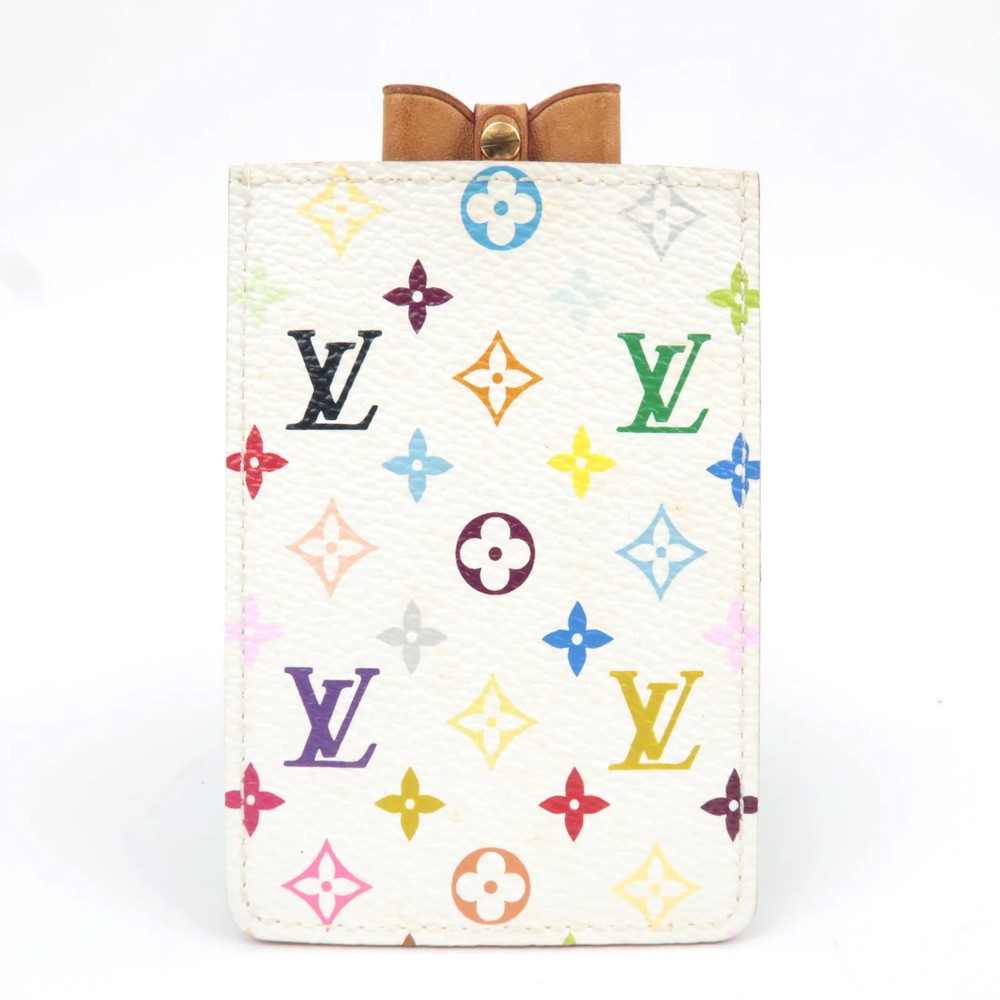 Louis Vuitton Monogram Multicolore Etui Miroir Compact Mirror Blanc M92651 Auth