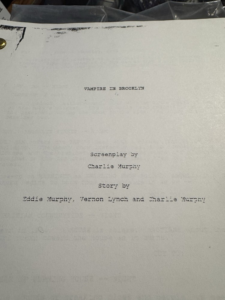 Vampire in Brooklyn Authentic Screenplay/Script Eddie Murphy Charlie Murphy