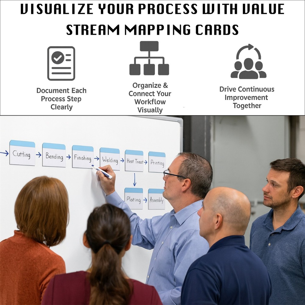 Value Stream Mapping Magnetic Cards Type 2 Lean Kaizen Process Mapping Tool