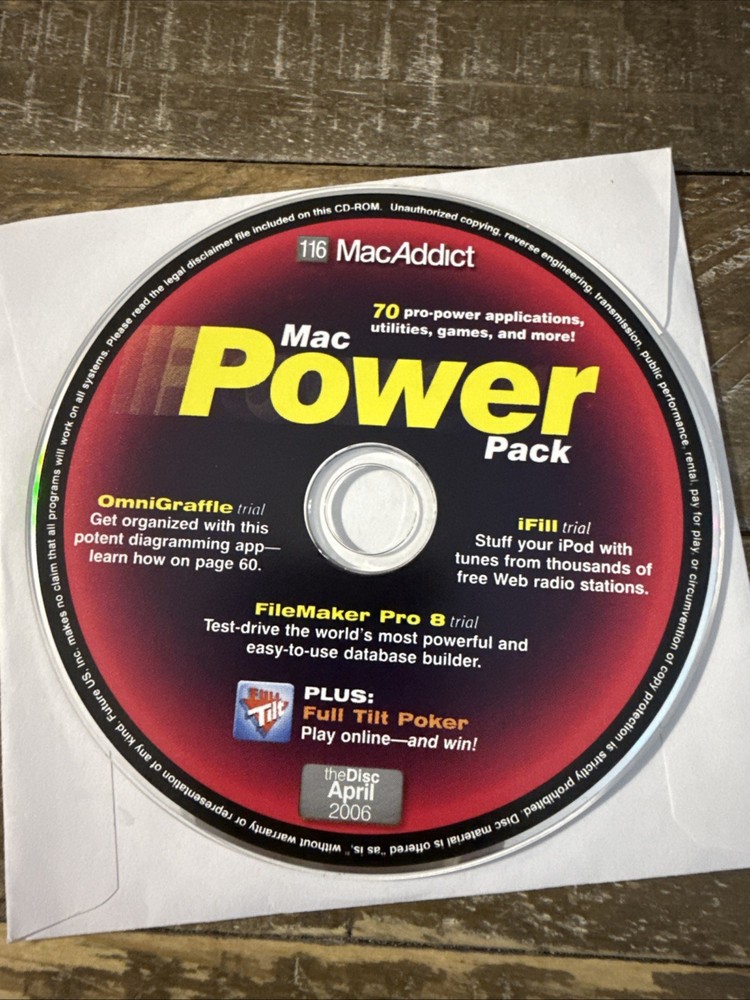 116 Mac Addict Mac Power Software PC Cd Rom