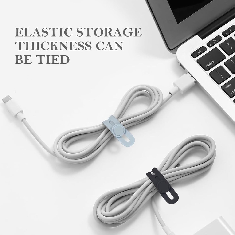 30Pcs Silicone Cable Ties - Reusable & Washable with Adjustable Locking Buckles