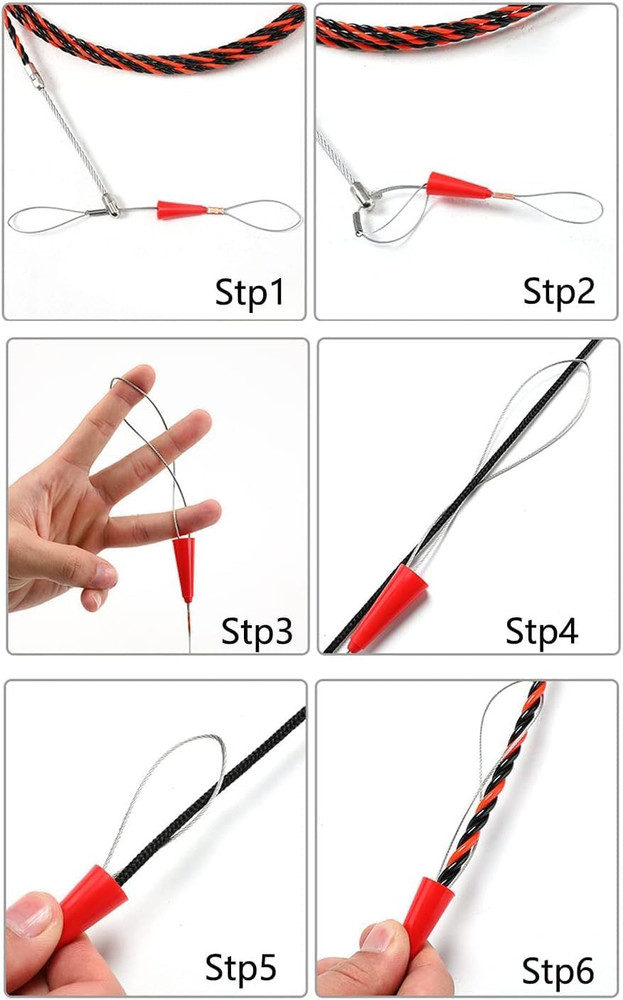 16.4Ft/5M Fish Tape Wire Puller - 6Mm PET Electrical Cable Snake Tool Kit for th
