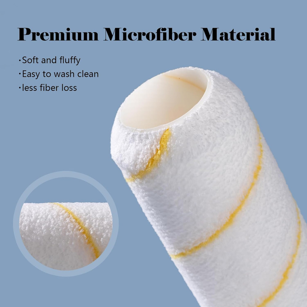 Paint Rollers, 5 Pack, 9 Inch Paint Roller Covers, Microfiber Paint Rollers, Cov