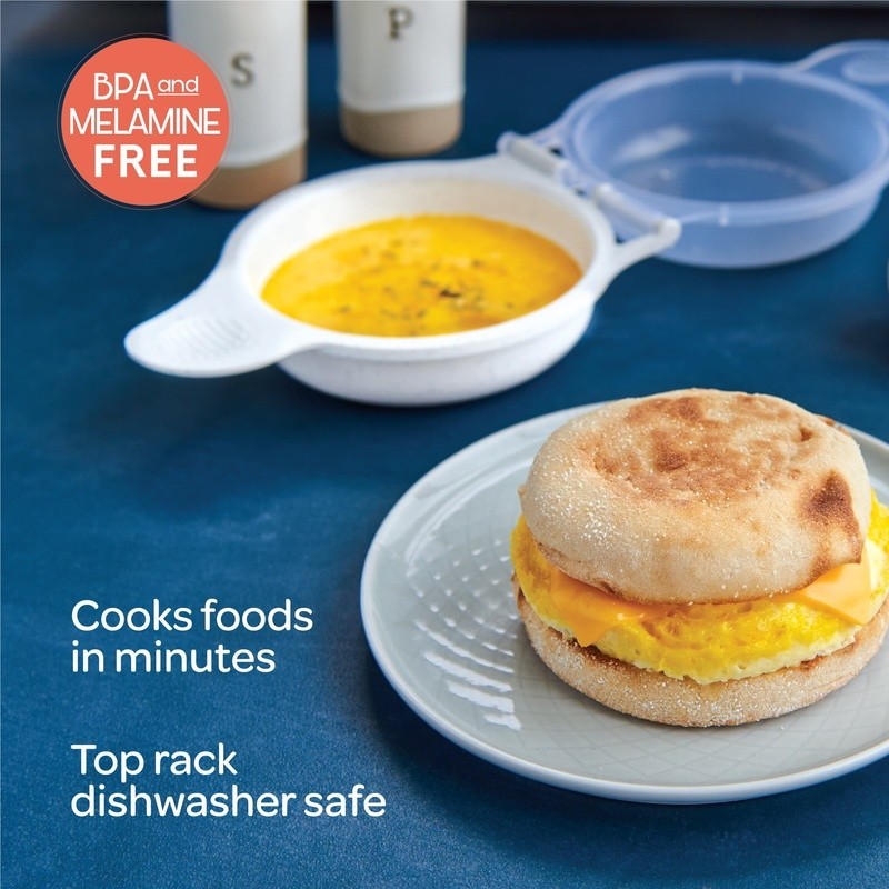 Egg Sandwich Maker Non-Stick Microwave Round Egg Cooker Fast Breakfast Tool New