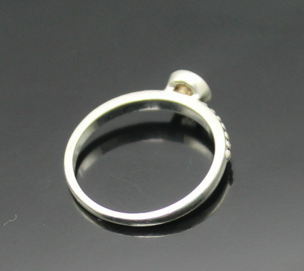 DESIGNER INSPIRED BEAUTIFUL RHINESTONE DOTS STERLING SILVER RING SIZE 7