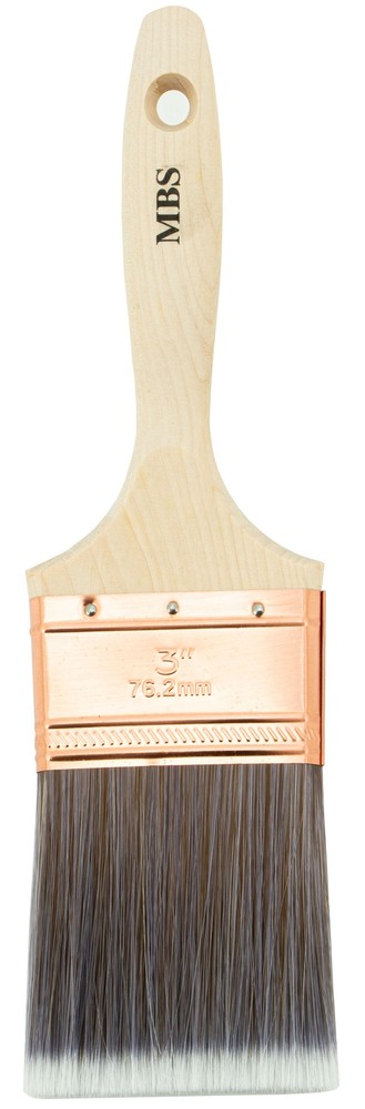 3" Flat Brush, Premium Series, Wood Beaver Handle