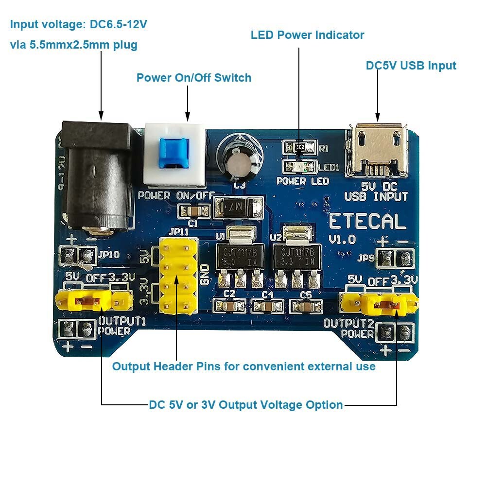 Solderless Breadboard Protoboard MB-102 830 Tie Points Test Circuit PCB DIY Kit