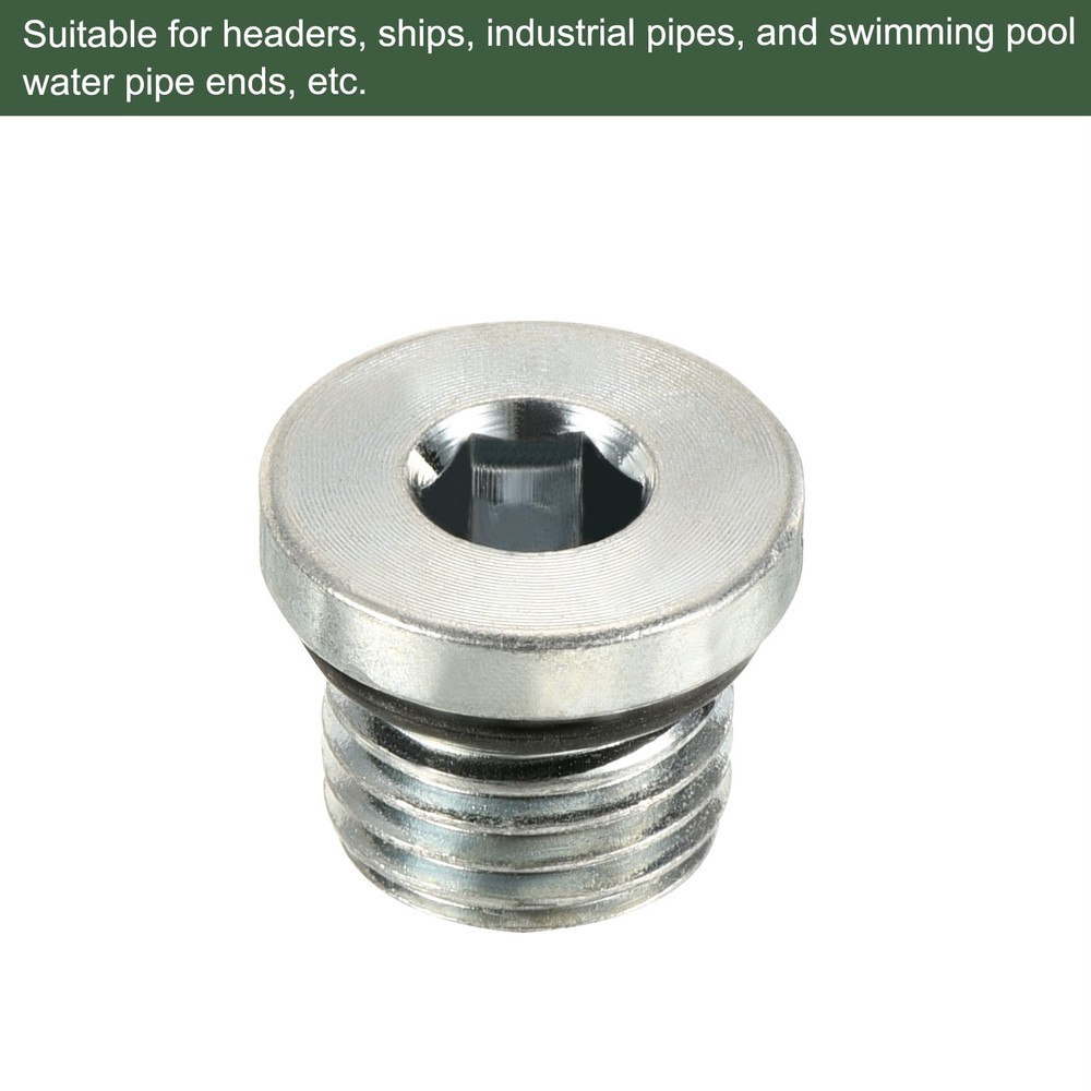 3 Pcs 7/16-20UNF Pipe Plug,for Terminate Pipe Ends (Silver)